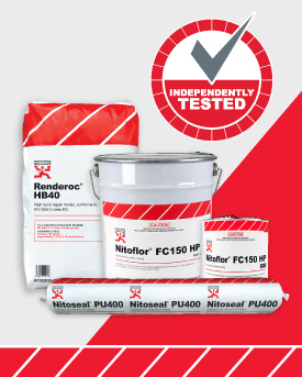 Fosroc ANZ's flyer listing products independently tested & certified